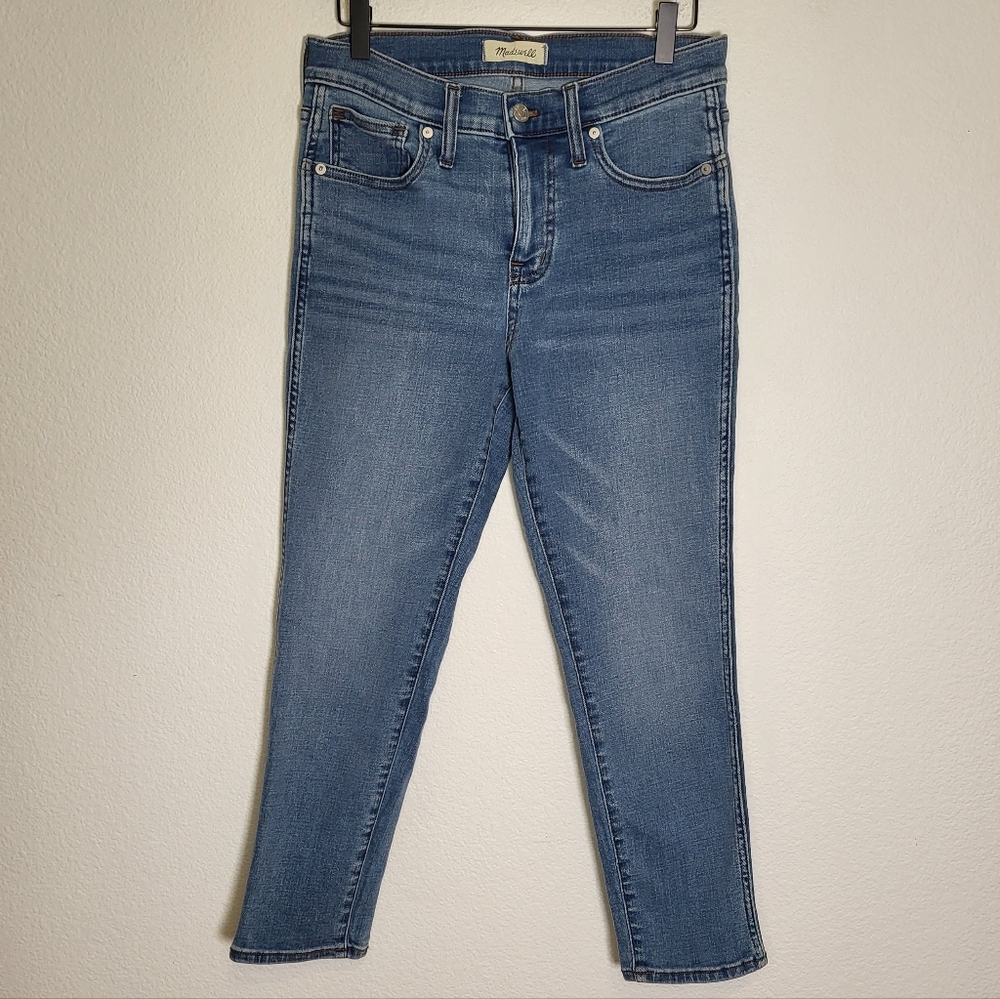Madewell Petite Mid Rise Stovepipe Denim Jeans size 28P